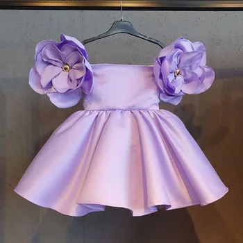 Ново модно рокля на цветя за момичета на рождения Ден 1-та година, детско рокля за кръщение за момичета, коледен костюм на принцеса за бебета, Vestidos