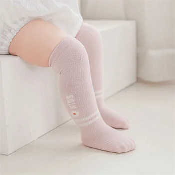 Чорапи за новородени момичета от 0 до 3 години, летни окото фините детски чорапогащи с принтом, дълги чорапи за момичета, памучни чорапи за деца