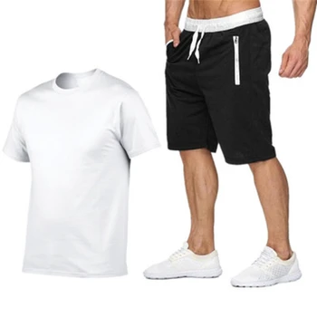 2022 Лято от памук и коноп 2021, комплект от две части, мъжка тениска с къс ръкав, съкратен топ CJJ435