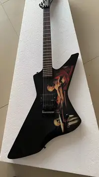 Изработена по поръчка 6-струнен електрическа китара със специална форма, специален дизайн на етикети, мост с двоен вибратор, безплатна доставка