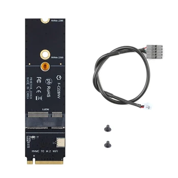 Wifi Адаптер A + E Ключът към Слоту M-Key Безжична карта за BCM94352Z AX200 AX210 NVMe PCIE SSD Y3ND