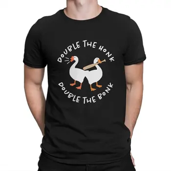 Двама играчи Untitled Goose Game Мъжки t-shirt Untitled Goose Игра С Кръгло деколте И Къс Ръкав От 100% Памук Тениска С чувство за Хумор най-високо Качество
