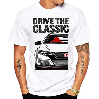Drive Civic Type R FK2 най-Добрата Тениска С Автомобилен Дизайн на Тениска, Нови Летни Мъжки Тениски С Къс Ръкав, Реколта Ежедневни Блузи За Момчета, Harajuku, Мъжки Бели Тениски