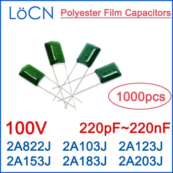 Кондензатор от полиестерен филм CL11 100V 8,2 nf 10nf 12nf 15nf 18nf 20nf 2A822J 2A103J 2A123J 2A153J 2A183J 2A203J 1000 бр.