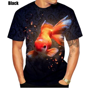 2023 Лятна нова мъжка тениска с 3D риба, хоби, шаран, каракуда, унисекс, сладки тениски за момичета-хипстеров