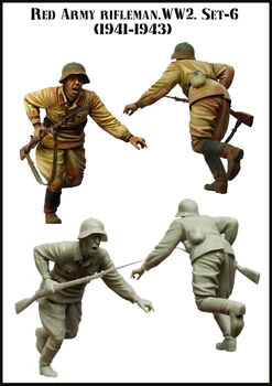 Колекция от модели фигури от смола 1/35-C212, историческа военна ЧЕРВЕНАТА АРМИЯ. СТРЕЛЕЦЪТ в разглобено формата, неокрашенный