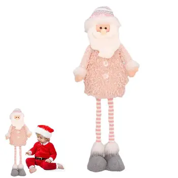 Дългокраката Коледна играчка плюшен Коледна украса за Стоящ Кукли Прибиращи Кукли, Плюшени фигурки на Коледни Прибират играчки